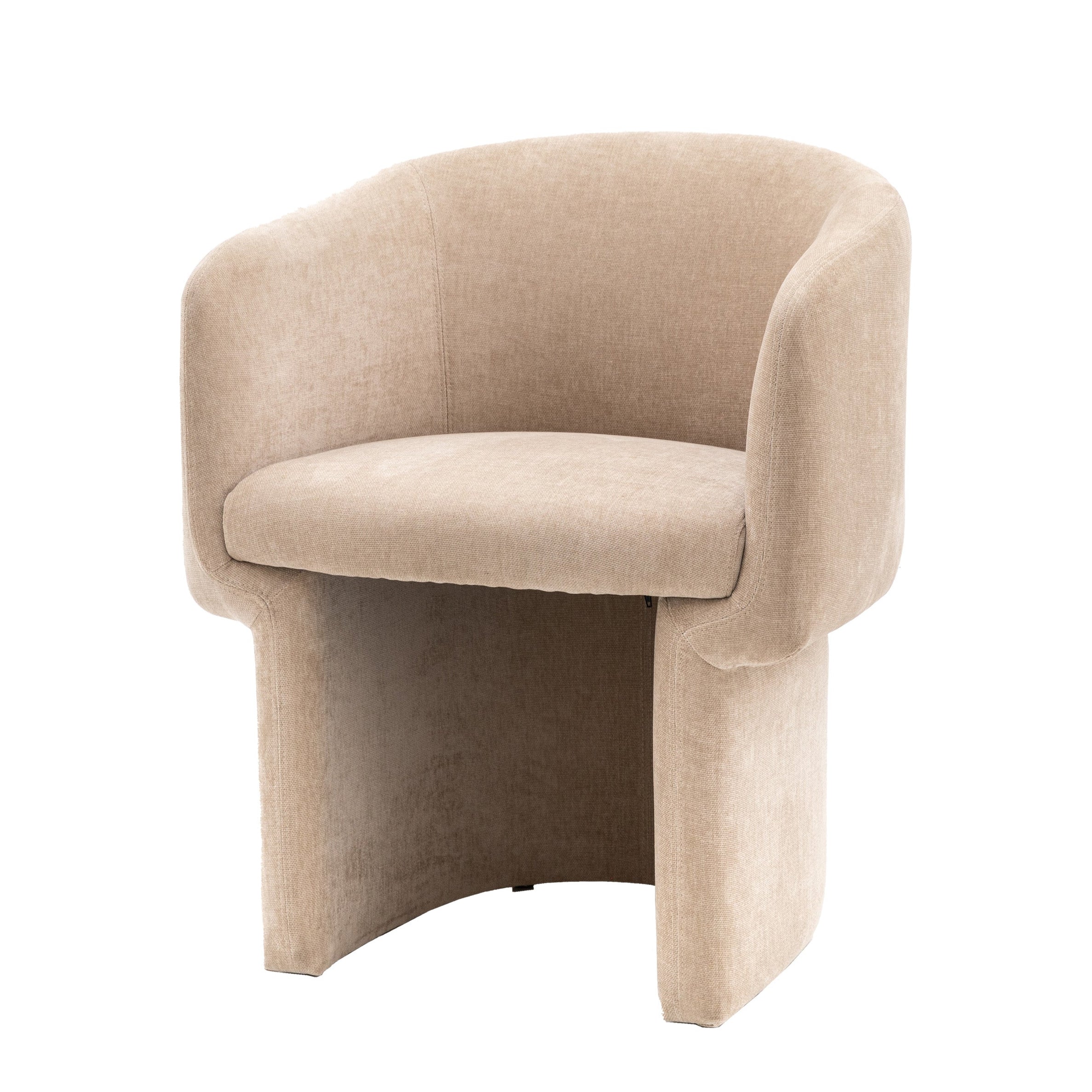 Capponi Cream Velvet Tub Bucket Dining Chair